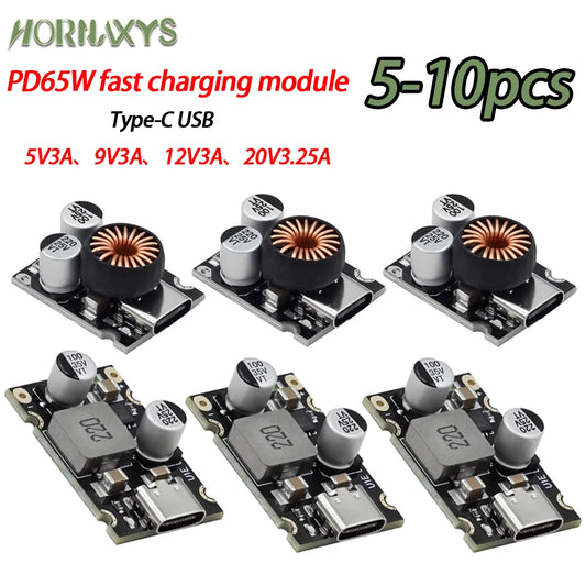 Lote 5/10 Pcs Módulo Carga Rápida PD 65W USB-C Soporta PD3.1/QC3.0/SCP/PPS 5V-20V