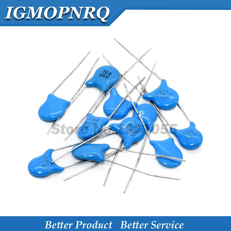 Capacitor Disco Cerámico Alto Voltaje (100pF 101, 2kV) - Pack 100 Unidades