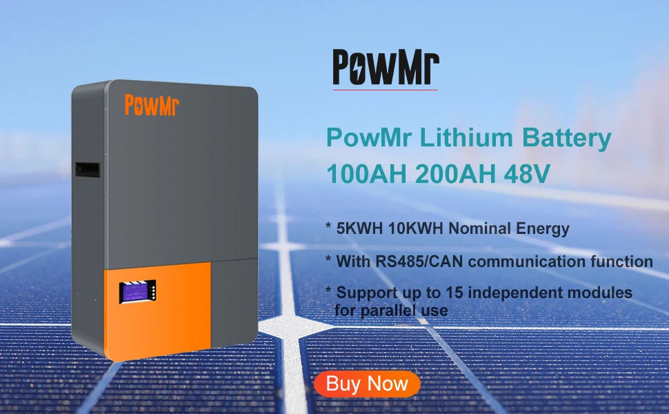Controlador Cargador Solar MPPT PowMr 25A/35A/45A 12V/24V Auto Regulador Panel Batería LiFePO4 Max PV 100VDC