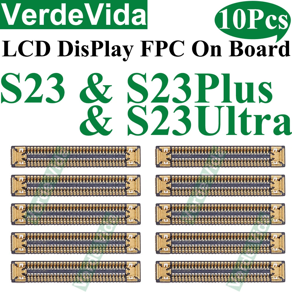 Conector FPC Flex Pantalla LCD para Placa Base Samsung S10 Lite/S21 FE/S22/S23 Ultra/S24 Plus/Note 10/20 (10 Unidades)