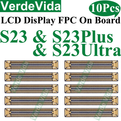 Conector FPC Flex Pantalla LCD para Placa Base Samsung S10 Lite/S21 FE/S22/S23 Ultra/S24 Plus/Note 10/20 (10 Unidades)