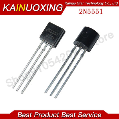 Kit Transistores NPN 2N5551 + PNP 2N5401 TO-92 (50 de c/u, Total 100 Piezas)