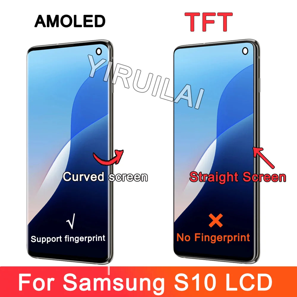 TFT probado S10 LCD para Samsung Galaxy S10 SM-G973F/DS G973U G973 LCD S10 pantalla LCD MONTAJE DE digitalizador con pantalla táctil reemplazo