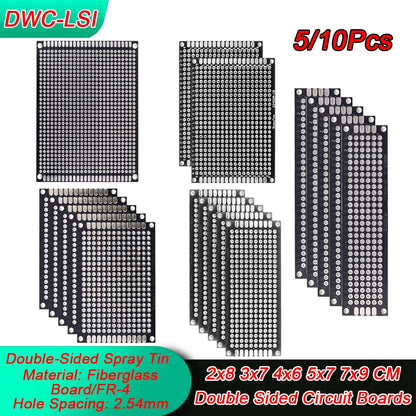 5/10PCS PCB Board Prototype Board Black Double Side Circuit Boards 2x8 3x7 4x6 5x7 7x9cm DIY Electronic Kit Free Shipping