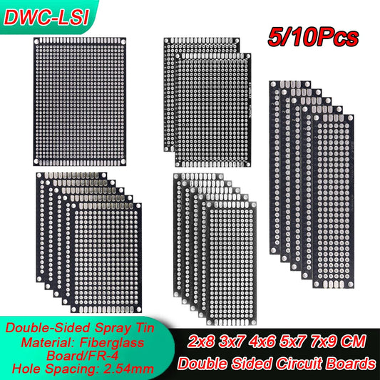 5/10PCS PCB Board Prototype Board Black Double Side Circuit Boards 2x8 3x7 4x6 5x7 7x9cm DIY Electronic Kit Free Shipping