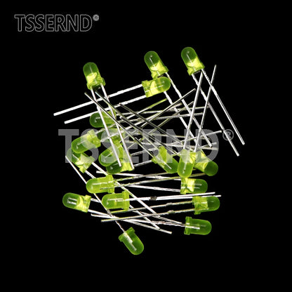 Kit Surtido Diodo LED F3 (3mm) Colores (Blanco/Verde/Rojo/Azul/Amarillo/Naranja/Rosa/Púrpura/Blanco Cálido) DIY (60/100 Piezas)