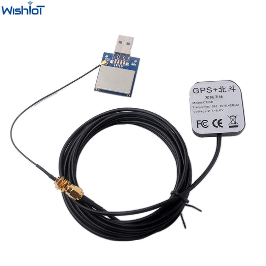 Módulo GPS USB U-8 (Chip U-Blox 8, Soporta GLONASS/Beidou/GPS) con Flash y Antena Cerámica para Arduino/Pixhawk