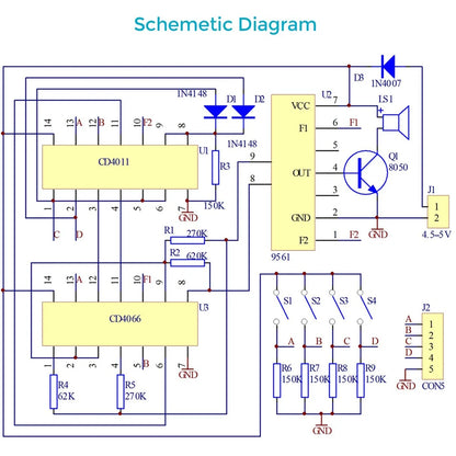 Kit DIY Módulo Electrónico Caja Musical 16 Tonos (BOX-16) para Práctica Soldadura Arduino