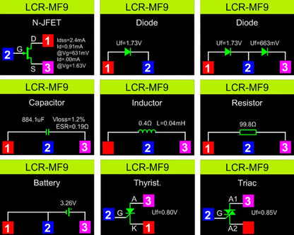 Tester Transistor LCR Multifunción (TC1/T7) - Pantalla TFT, Medidor Diodo, Triodo, Capacitor, Resistencia (MOSFET/NPN/PNP/TRIAC)