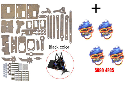 Kit Garra Brazo Robot Manipulador Mecánico Acrílico 4-DOF (Desarmado, para SG90/MG90S) Arduino STEAM