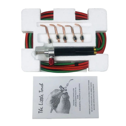 Mini Soplete Oxígeno para Fusión Gas Joyería/Platino/Acero Inoxidable (Kit Orfebrería, Soldadura Metal Acetileno/Butano)