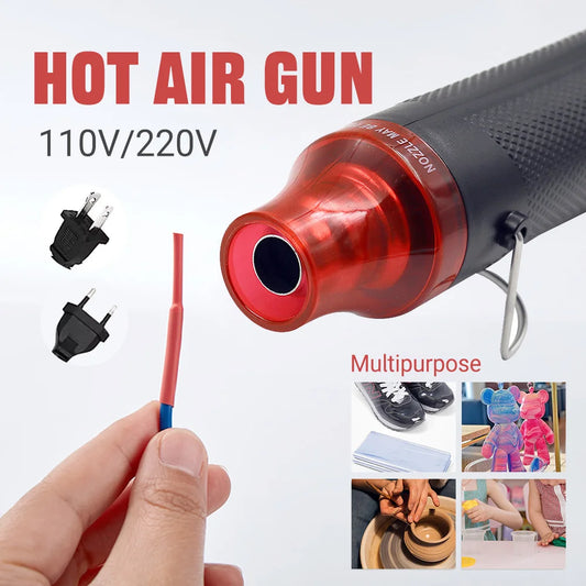 Mini Pistola Aire Caliente Doméstica Multiuso para Tubo Termoretráctil/Manualidades DIY/Mantenimiento Cable (Enchufe EU/US)