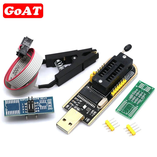 Kit Programador USB CH341A 24/25 Series EEPROM Flash BIOS + Clip Test SOIC8/SOP8 (Variante 2)