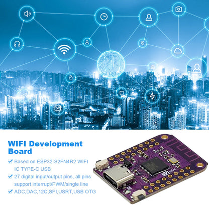Placa WiFi IoT ESP32 S2 Mini (ESP32-S2FN4R2, 4MB Flash, Tipo C) compatible Arduino/MicroPython (1/2 Unidades)