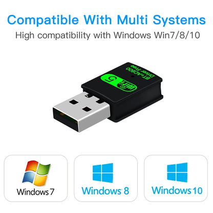 Adaptador Dongle USB 2 en 1 WiFi 600Mbps (2.4G/5G) + Bluetooth 5.0 (Driver Free) Receptor WLAN Inalámbrico