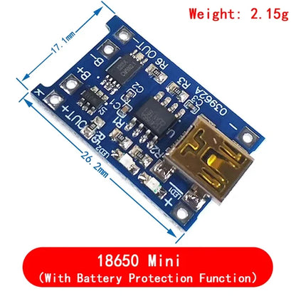 Lote 10/50 Pcs Módulo Cargador Batería Litio TP4056 USB-C 5V 1A 18650 con Protección Dual