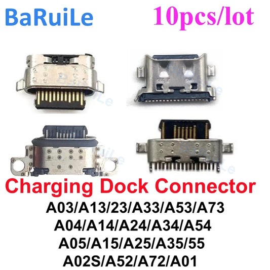 10 Uds conector de puerto de carga USB para Samsung A03 A13 A14 A15 A23 A24 A25 A32 A34 A35 A52 A53 A54 A55 A72 A73 enchufe de base de carga