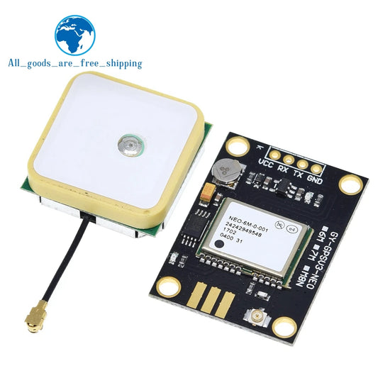 Módulo GPS TZT GY-NEO6MV2 (NEO-6M) con Antena Grande y EEPROM para Control Vuelo MWC/APM2.5 Arduino