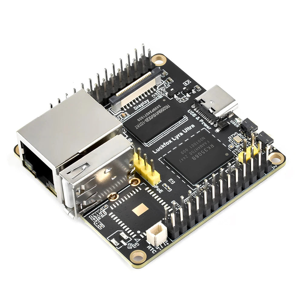 Placa Desarrollo Luckfox Lyra Ultra W (RK3506B, 8GB eMMC, WiFi6/PoE, Audio, DisplayPort, Linux)