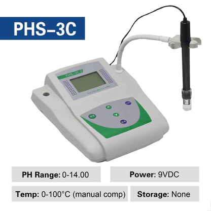 Medidor de pH de Sobremesa PHS-3C para Laboratorio - Tester Digital Calidad Agua Alta Precisión