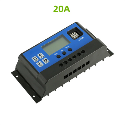 Controlador Carga Panel Solar 12V/24V PWM/MPPT 10A-30A Cargador Batería Auto Regulador USB 5V Max PV 50V