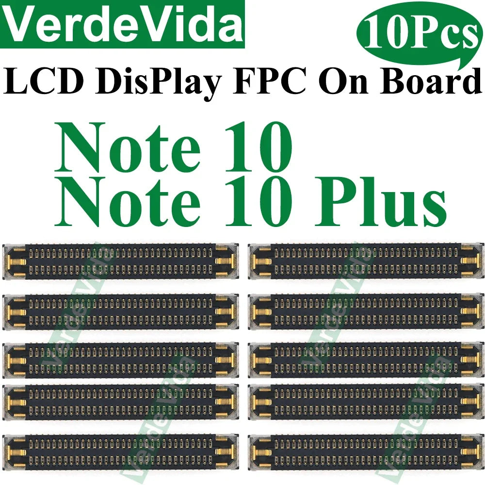 Conector FPC Flex Pantalla LCD para Placa Base Samsung S10 Lite/S21 FE/S22/S23 Ultra/S24 Plus/Note 10/20 (10 Unidades)