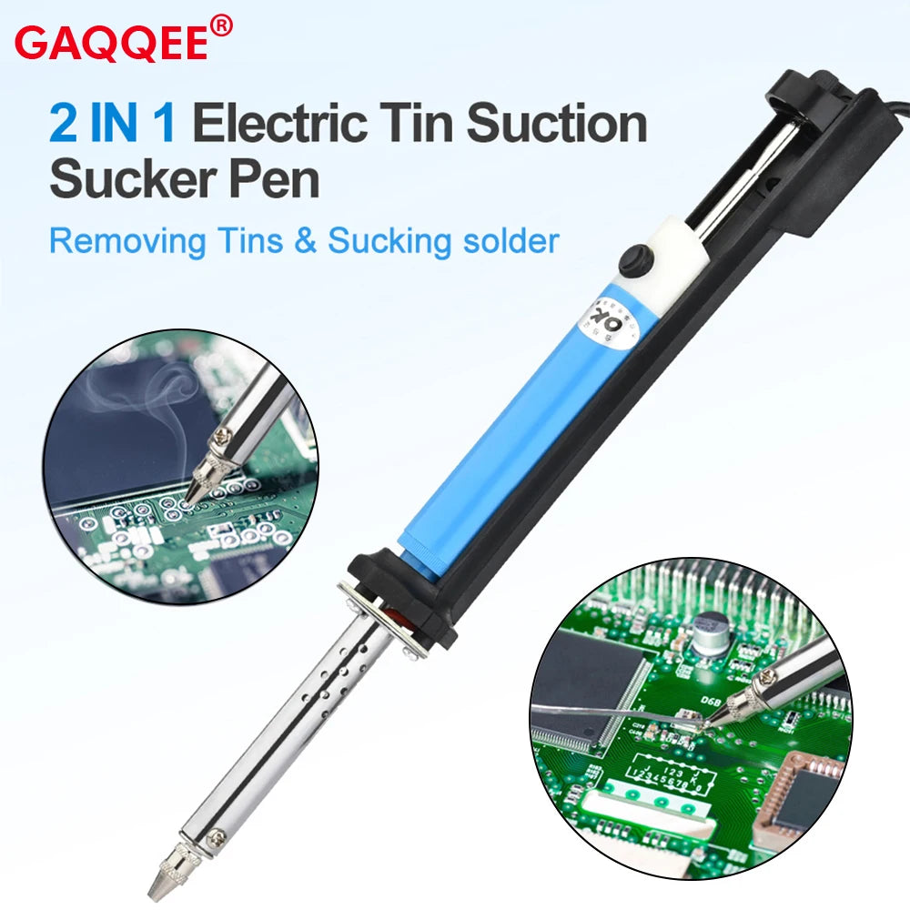 Pluma Succión Estaño Eléctrica AC 110V/220V (Cautín 30W) Máquina Desoldadora Succión Vacío PCB Herramienta Soldadura