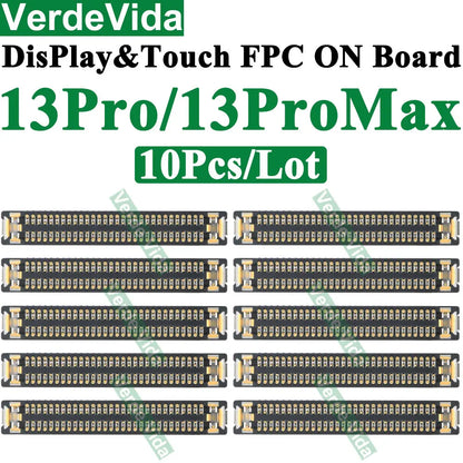 Conector FPC Táctil / Pantalla LCD en Placa Base para iPhone X/XS/XR/11/12/13/14/15/16 Pro Max/Plus (10 Unidades)