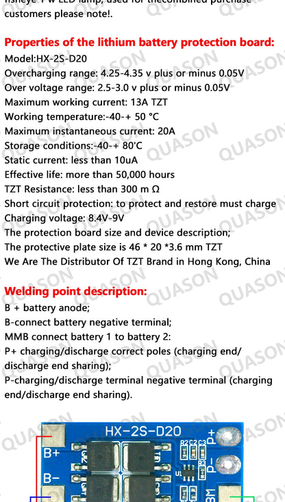 2S 3A 4A 5A 8A 10A 13A 20A 7.4V 8.4V Li-ion 18650 Lithium battery protection board / BMS board Standard / Balance