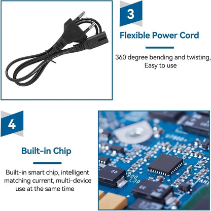 Estación Carga USB Escritorio 12 Puertos Hub Múltiple Adaptador para Teléfono Móvil/Dispositivos USB