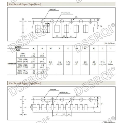 Capacitor Cerámico Multicapa Chip SMD 0603 (0.5pF-22uF) - Pack 100 Unidades (Valores Surtidos)