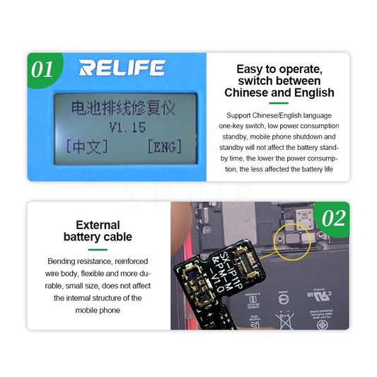 RELIFE TB-05 Battery Cable Repair Instrument Setup-free and Boot-free Adapt To Various Models for IPhone IP8G-15PM