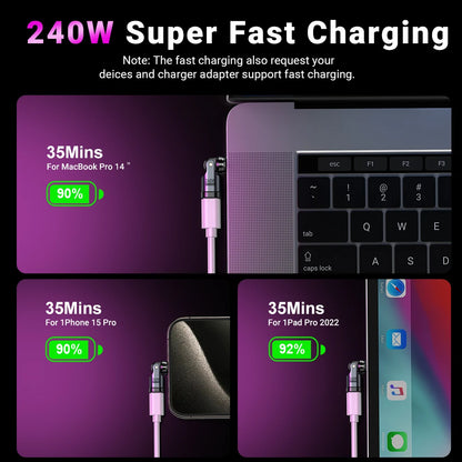 Adaptador Magnético OTG AUFU 9 Pines Tipo C Hembra a Tipo C/iOS/Micro Macho (PD 240W Carga Rápida) Convertidor para iPhone/Laptop