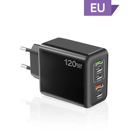 Cargador Xiaomi 120W Carga Rápida Multi 5 Puertos USB-C PD Adaptador para iPhone/Xiaomi/Samsung
