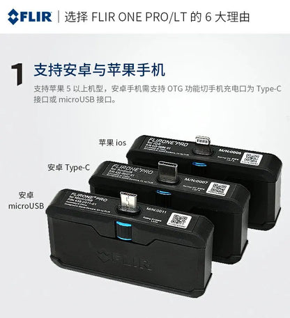 Termógrafo Infrarrojo Móvil Americano FLIR ONE Edge Pro (Comparable C3/C5/TG165/267/297)