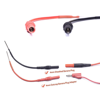 Adaptador Cable Flexible (x2) Banana Hembra 4mm - Sonda Trasera Silicona para Multímetro