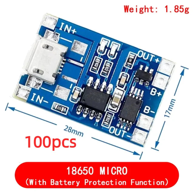 TP4056 5V 1A Type-c USB 18650 Lithium Battery Charging Board Charger Module with Protection Dual Functions