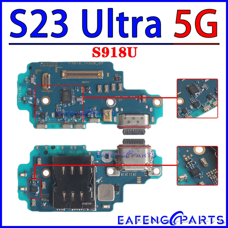 Placa Módulo Puerto Carga USB Dock para Samsung Galaxy S22/S23 Plus/Ultra (S901/S906/S908/S911/S916/S918 B/U/N)
