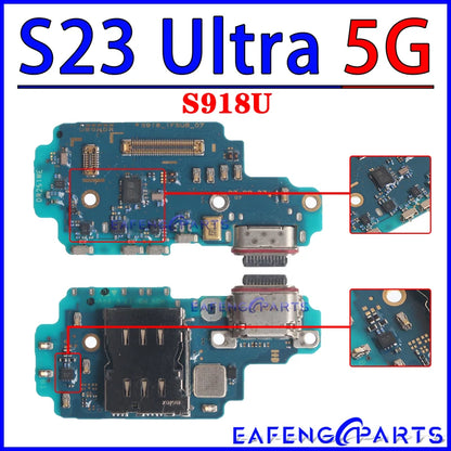 Placa Módulo Puerto Carga USB Dock para Samsung Galaxy S22/S23 Plus/Ultra (S901/S906/S908/S911/S916/S918 B/U/N)