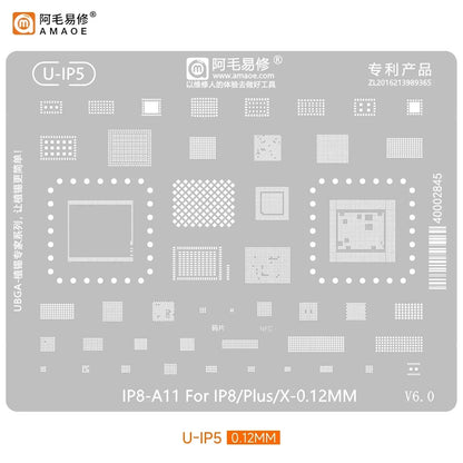QIANLI MEGA-IDEA Black BGA Reballing Stencil Multifunction Universal Net for iPhone 6-16 Pro Max Planting Tin Steel Mesh tools