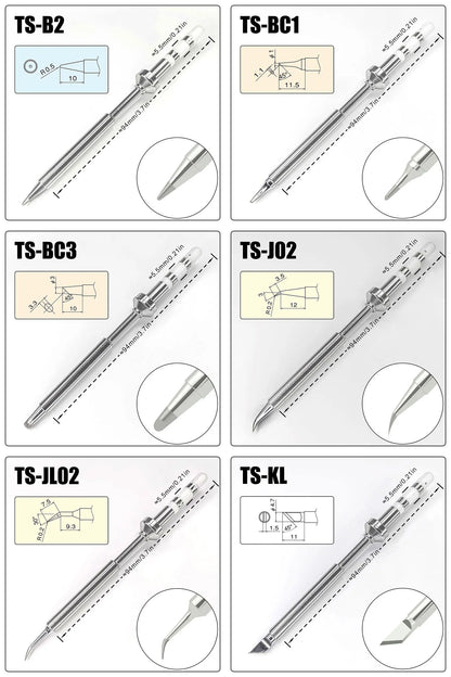 TS101 PINE64 TS100 Electric Soldering Iron Replacement Heater Tips Solder Head Models of Pinecil TS Tip Sting Tin Welding Tool