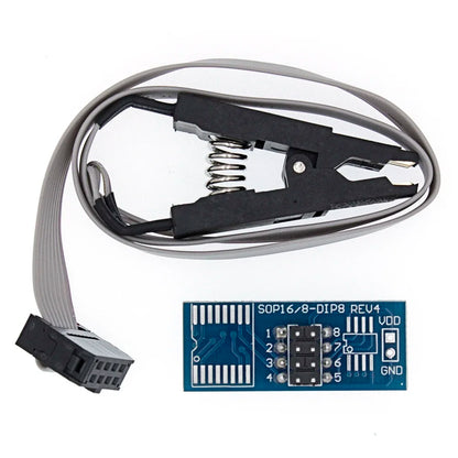 Kit Programador USB CH341A/CH341B 24/25 Series EEPROM Flash BIOS + Clip Test SOIC8/SOP8
