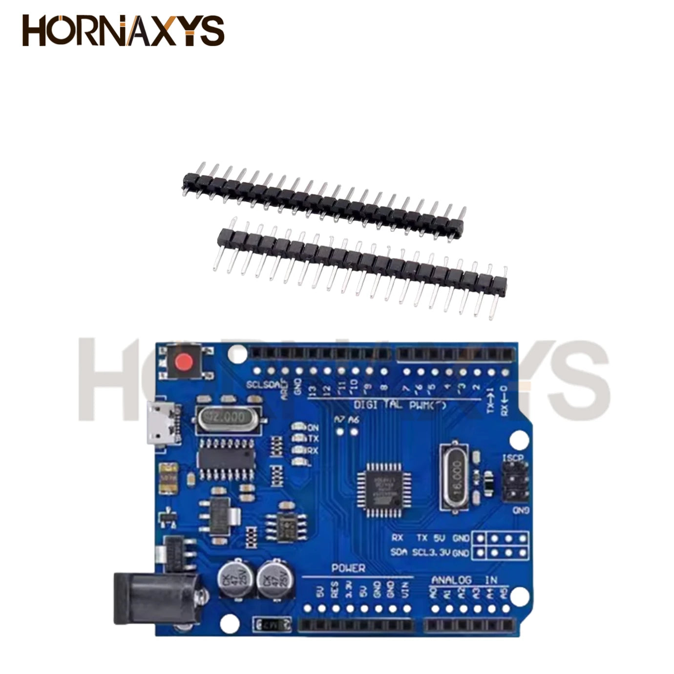 Placa Desarrollo UNO R3 (CH340G, Chip MEGA328P 16MHz) con Cable USB Tipo C/Micro para Arduino (1 Unidad)