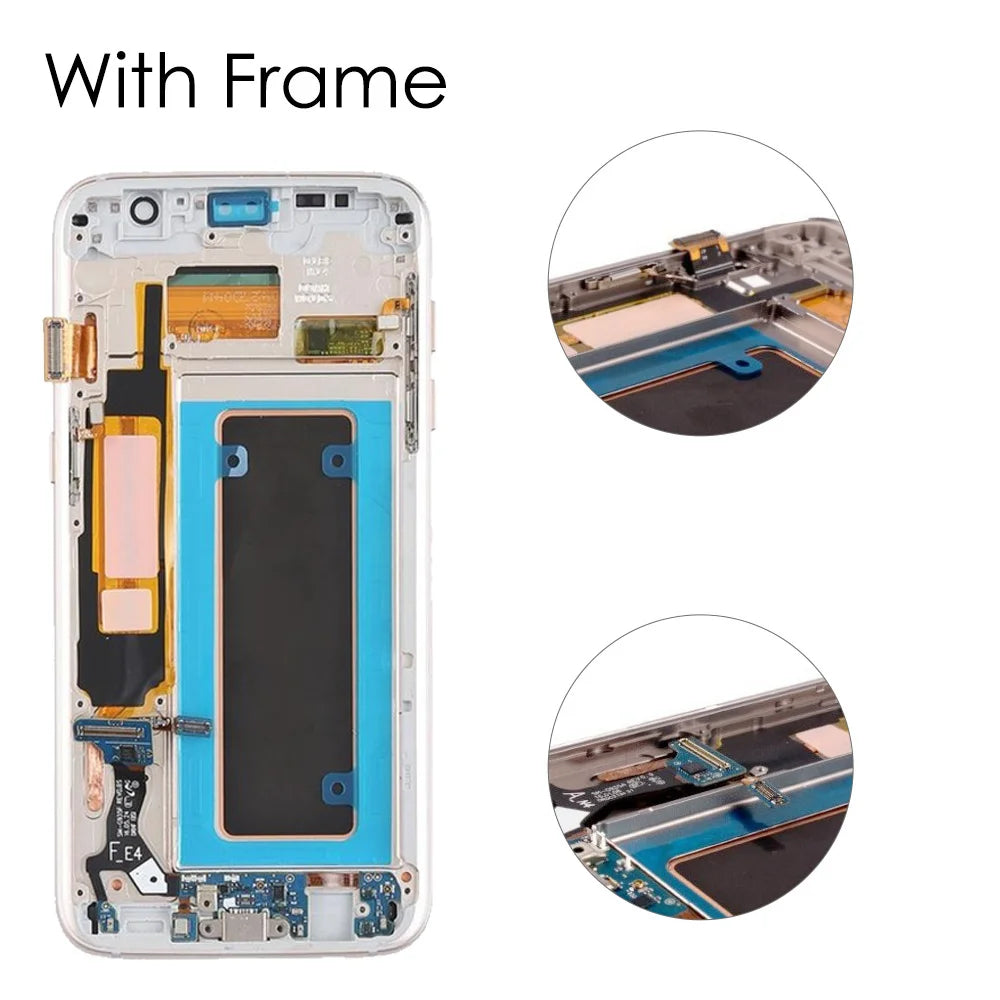 Pantalla AMOLED 5.5" con Digitalizador Táctil para Samsung Galaxy S7 Edge (G935/G935F) (Con Sombra Quemada, Probada) + Tapa Trasera