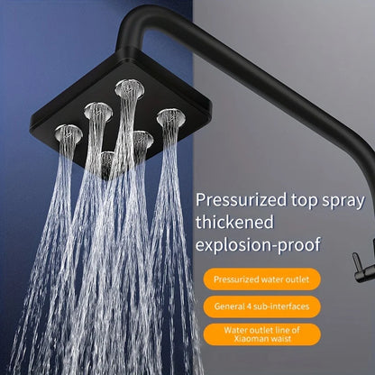 Cabezal Ducha Montado Pared Alta Presión (Top Spray Rotatorio) Accesorio Baño