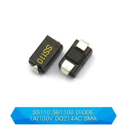 Diodo Schottky SMD (SS12/SS14/SS24/SS26/SS34/SS36/SS54/SS110/SS2200, SMA) (20 Unidades)