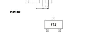 50PCS SM712.TCT SM712 712 SOT23 PSM712-LF-T7 PSM712 SMD TVS Diode Transient Voltage Suppressor Transistor