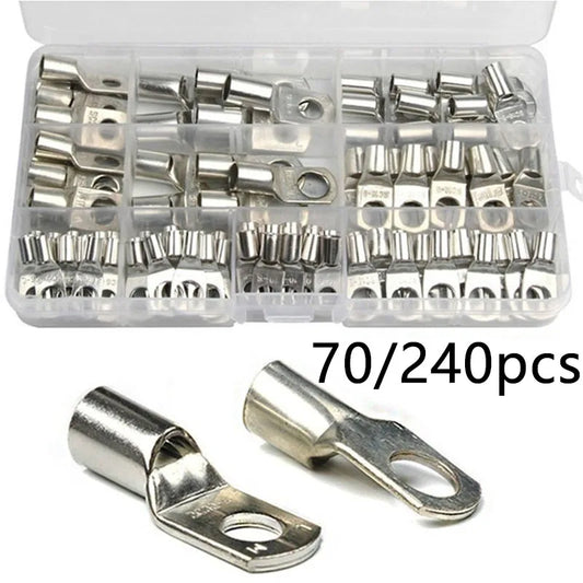 Kit Terminales Anillo Ojal Cobre Estañado (35mm², 60 Terminales) Conectores Cable Desnudo (70/240 Piezas)