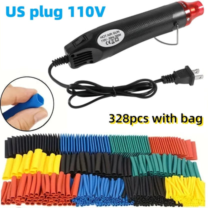 Kit Tubo Termoretráctil 2:1 (127/164/328/560 Piezas) con/sin Pistola Aire Caliente (EU/US 110V/220V) Aislante Cable