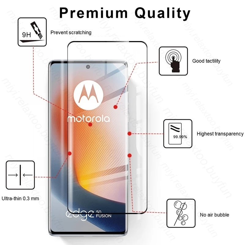 2In1 Protective Glass For Motorola Edge 50 Fusion 5G 2024 Curved Tempered Glass MotorolaEdge50 Pro Ultra Camera Screen Protector